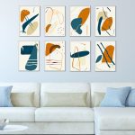 تابلو شاسی 8 تکه طرح دکوراتیو اشکال هندسی کد 28289