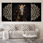 تابلو شاسی 3 تکه طرح مدرن و اسب کد 21395