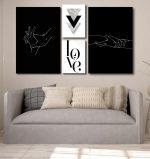 تابلو شاسی 4 تکه طرح دکوراتیو عشق کد 13478
