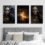 تابلو شاسی 3 تکه طرح مرد سرخپوست کد 22676