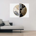 تابلو شاسی 2 تکه طرح مدرن نیم دایره ماهی کد 20458