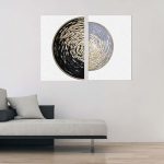 تابلو شاسی 2 تکه طرح مدرن نیم دایره موج کد 14207