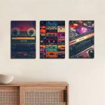 تابلو شاسی 3 تکه طرح مدرن ضبط و نوار کاست کد 51245