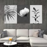 تابلو شاسی 3 تکه طرح مدرن گل و برگ کد 37869
