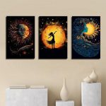 تابلو شاسی 3 تکه طرح مدرن خورشید و غروب کد 86622