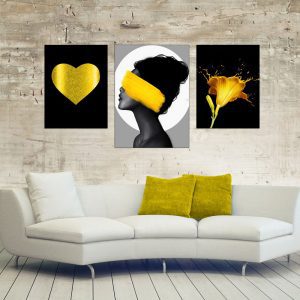 تابلو شاسی 3 تکه طرح مدرن گل لاله کد 76784