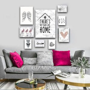 تابلو شاسی 9 تکه طرح خانه عشق دکوراتیو کد 21915