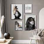 تابلو شاسی 4 تکه طرح مدرن و انگیزشی دخترانه کد 65333