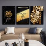 تابلو شاسی 3 تکه طرح برگ و گل کد 88172