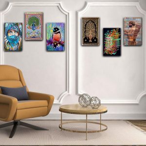 تابلو شاسی 6 تکه طرح دکوراتیو باستانی کد 18326