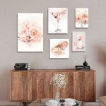 تابلو شاسی 5 تکه طرح گل مدرن کد 24621
