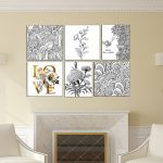 تابلو شاسی 6 تکه طرح گل و عشق کد 75612