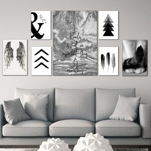 تابلو شاسی 7 تکه طرح بال و پر و جمله انگیزشی کد 31174