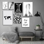 تابلو شاسی 7 تکه طرح مدرن سیاه و سفید زبرا و جمله انگیزشی کد 20322