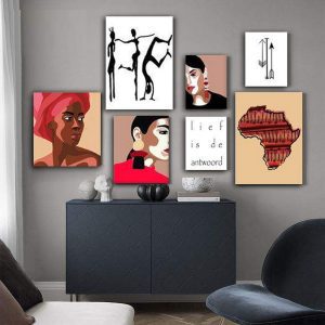 تابلو شاسی 7 تکه طرح فرهنگ قاره آفریقا کد 73699