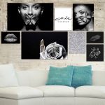 تابلو شاسی 8 تکه طرح مدرن چهره و گل کد 37760