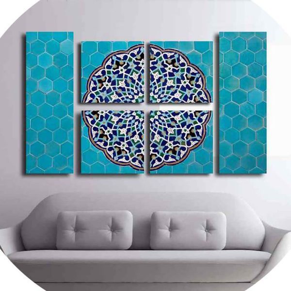 تابلو شاسی 6 تکه طرح مینا کاری کد 98039 - Image 1