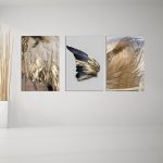 تابلو شاسی 3 تکه طرح پرطلایی کد 58944