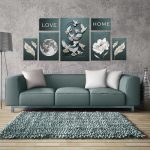 تابلو شاسی 7 تکه طرح مدرن کبوتر و گل و ماه کد 87110