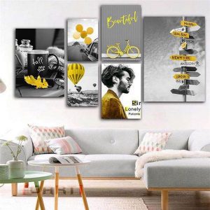 تابلو شاسی 6 تکه طرح دکوراتیو انگیزشی و پاییزی کد 56438