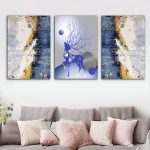 تابلو شاسی 3 تکه طرح رزین و گوزن کد 65519