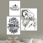 تابلو شاسی 3 تکه طرح دکوراتیو فانتزی کد 54473