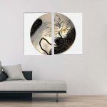 تابلو شاسی 2 تکه طرح مدرن نیم دایره گل کد 44760