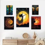 تابلو شاسی 5 تکه طرح غروب خورشید کد 65444