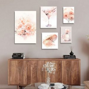 تابلو شاسی 5 تکه طرح گل مدرن کد 24621