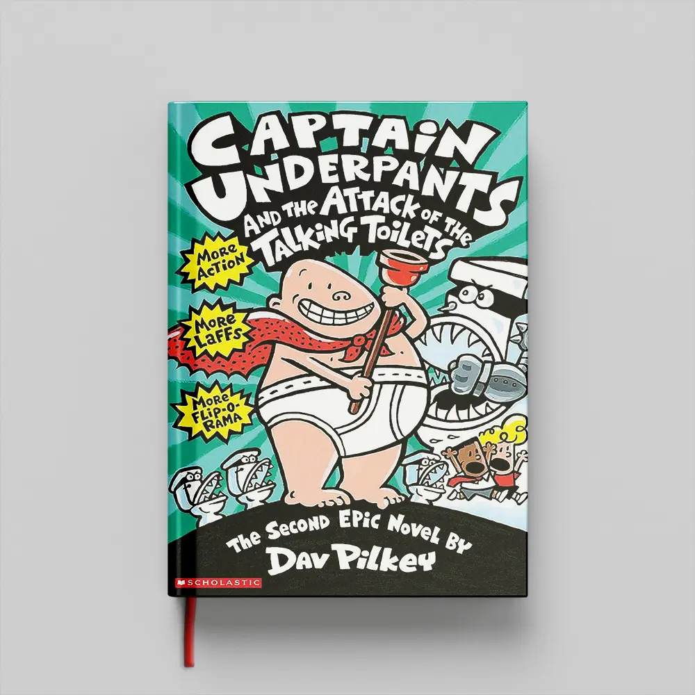 Captain Underpants and the Attack of the Talking Toilets 2 copy کتاب Captain Underpants and the Attack of the Talking Toilets 2 جلد سخت (HARDCOVER)